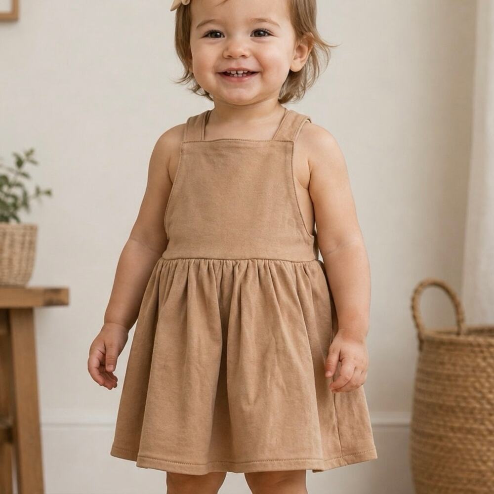 Colored Organics Tan Organic Cotton Pinafore Jumper Dress 18-24mo Kate Quinn